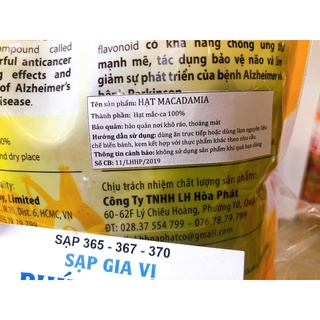 Hạt mắc ca, hạt Maccadamia, túi 500gr