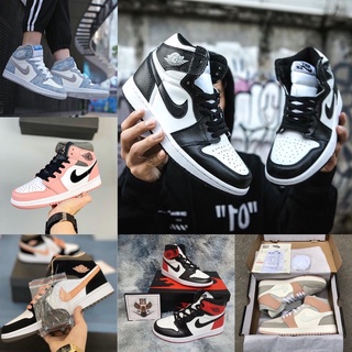 Giày sneaker JD1 JORDAN 1 Xanh cam hồng cổ cao Hot trend nam nữ, Giày thể thao JD1 đen đỏ dùng đi học,tập gym,chạy bộ