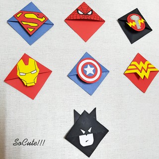 (Trọn bộ 7 chiếc) Bookmark giấy handmade - Siêu anh hùng Marvel