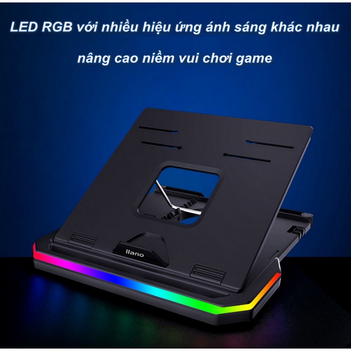 Giá Đỡ Laptop LLANO Đa Năng LED RGB Dành Cho Dân Văn Phòng Và Game Thủ - Home and Garden