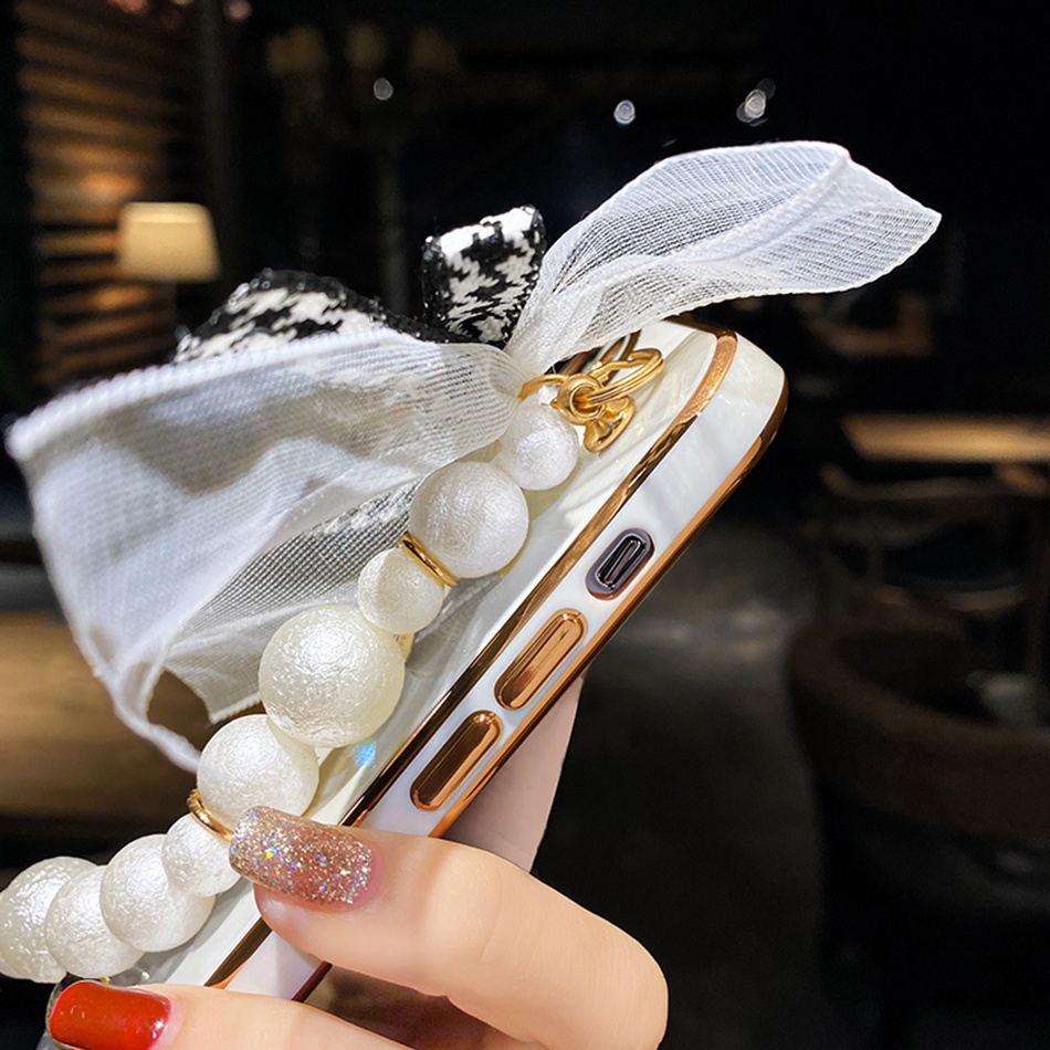 Ốp Điện Thoại Mạ Điện Hình Nơ Cho iPhone 11 12 13 Pro MAX Mini X XR XS MAX 6 6S 7 8 Plus SE 2020 2022