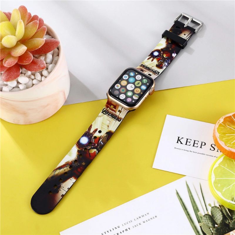 Dây đeo đồng hồ iwatch SIÊU ANH HÙNG 1,2,3,4,5,6 / SE / TPU Apple Watch