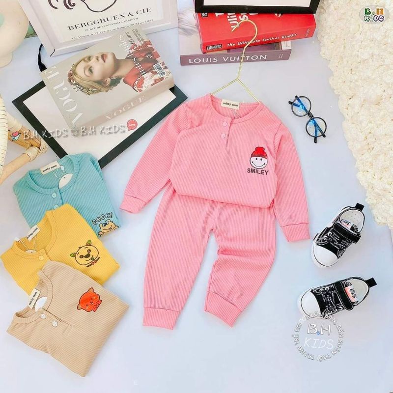 BỘ DÀI THUN GÂN TĂM CÓ CÚC THẬT CAO CẤP BÉ TRAI BÉ GÁI XINH XẮN