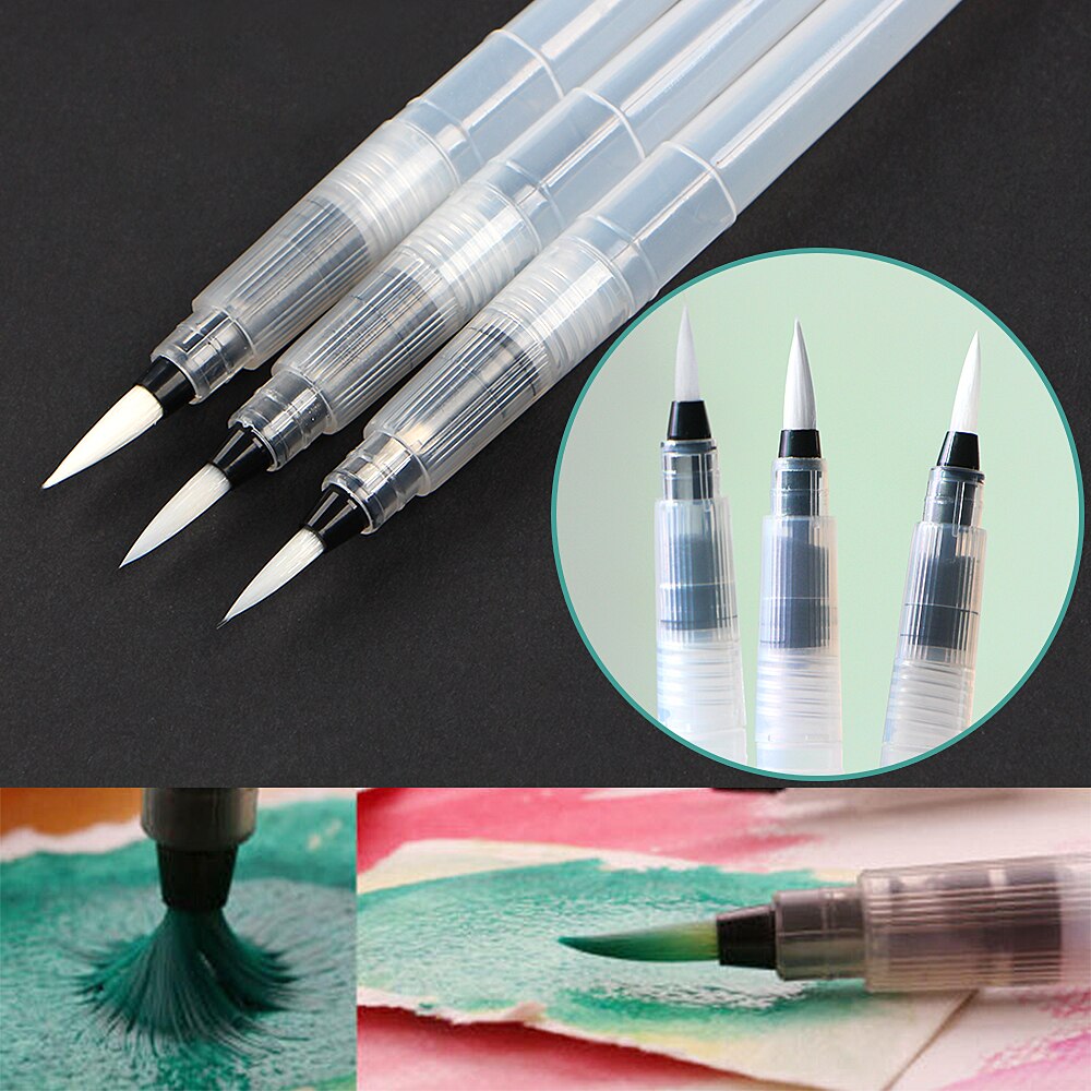 Set 3/6 Cọ Vẽ Màu Nước Tiện Dụng Chất Lượng Cao Cho Người Mới Bắt Đầu