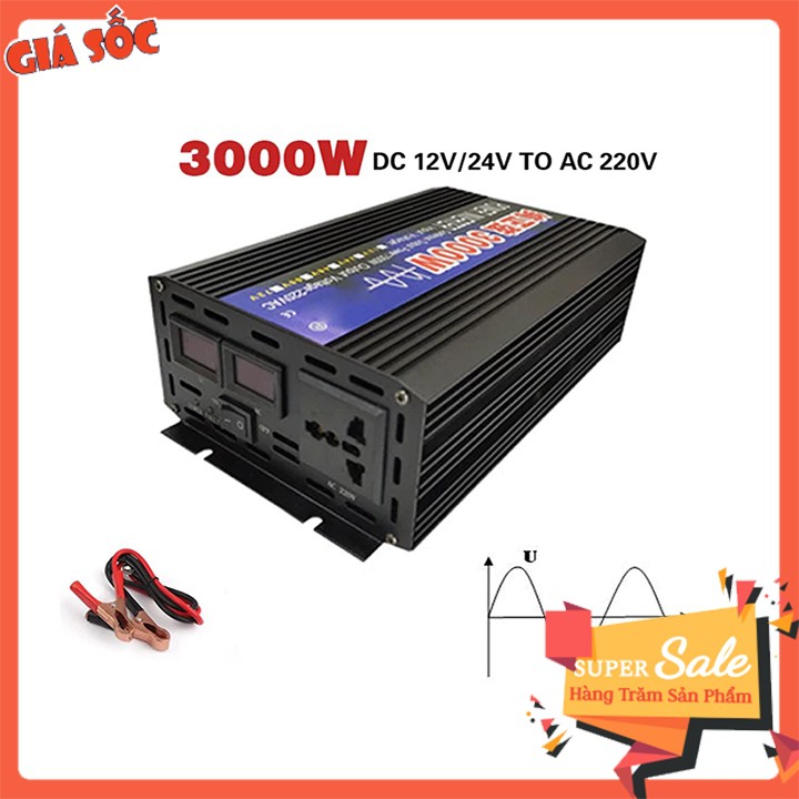 Máy đổi nguồn điện Sóng sin chuẩn 3000W Từ 12V sang 220V