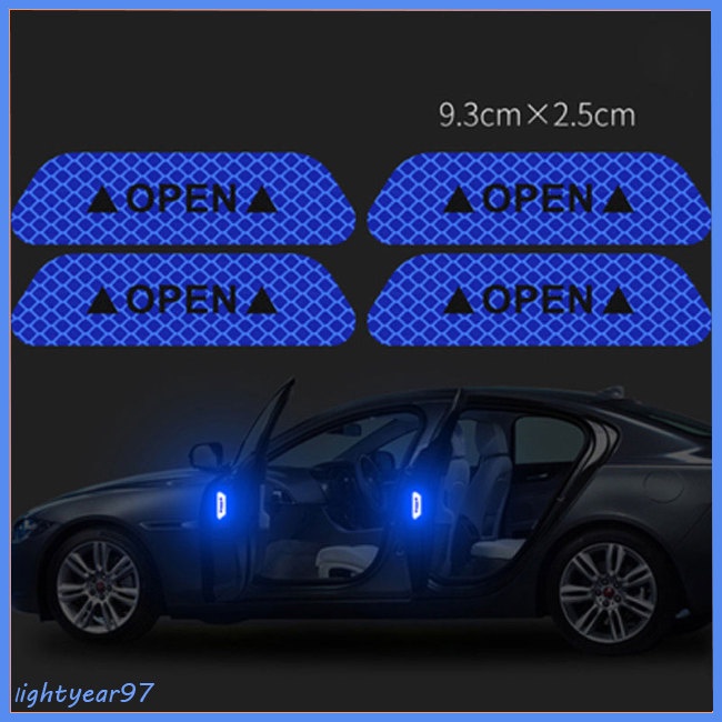 Bộ 4 Miếng Dán Phản Quang Cảnh Báo Mở Cửa Xe Hơi Chống Trầy