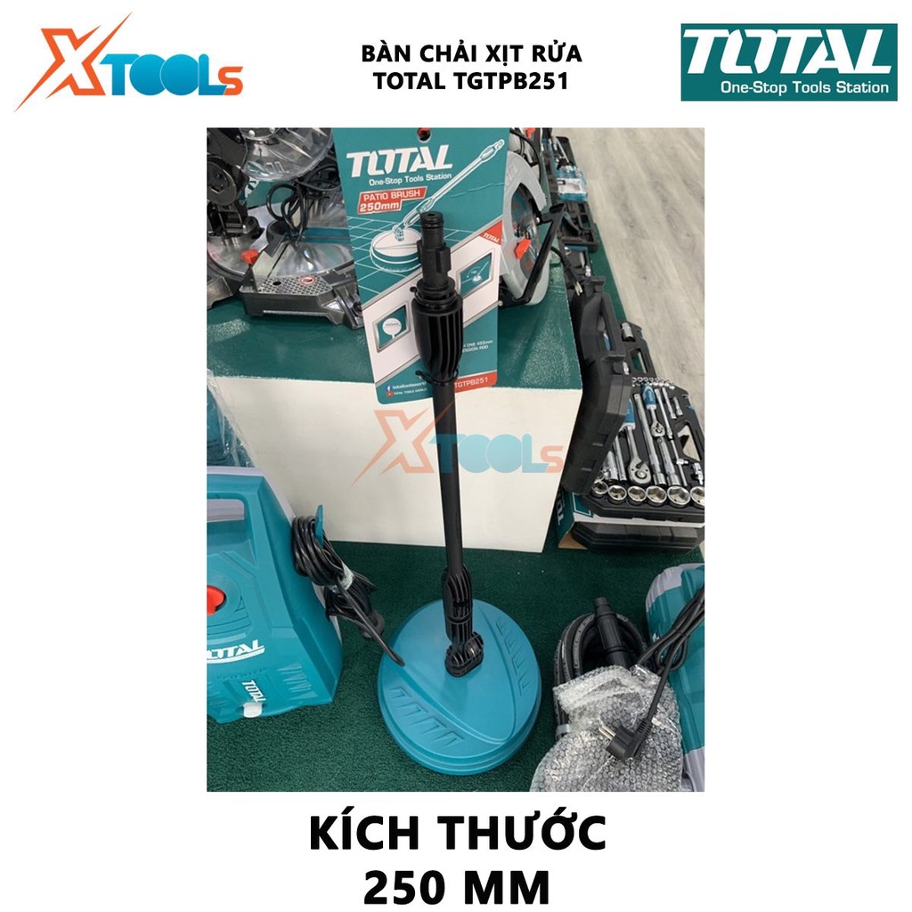 Bàn chải xịt rửa TOTAL TGTPB251 Dụng cụ vệ sinh, Kích thước 250mm, chất liệu nhựa PP và PA66+30GF, với 1 thanh mở rộng