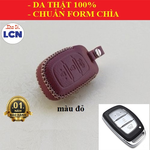 Ốp Chìa Khoá i10 Da Thật Đồ Chơi Xe i10 Hyundai Accent Tucson Bao Da Chìa Khoá Santafe [Giá Xưởng]