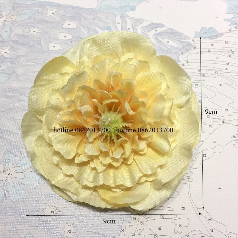 Sỉ đầu bông hoa lụa-Trà Mẫu Đơn-TRÀ XOĂN 9cm-trang trí,làm oản tài lộc