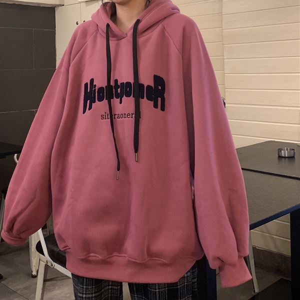 Áo Hoodie Mỏng Dáng Rộng Phong Cách Harajuku Hàn Quốc