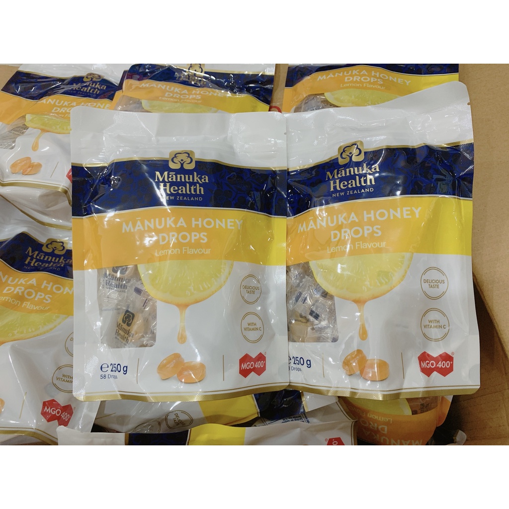 Kẹo ngậm Mật ong Manuka Honey Drops Lemon Flavour MGO 400+ 58 viên