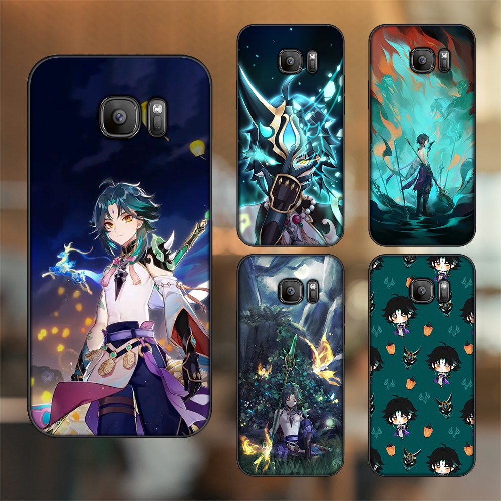 Ốp lưng Samsung S6, S6 Edge, S6 Edge Plus, S7, S7 Edge viền đen in hình Xiao Genshin Impact