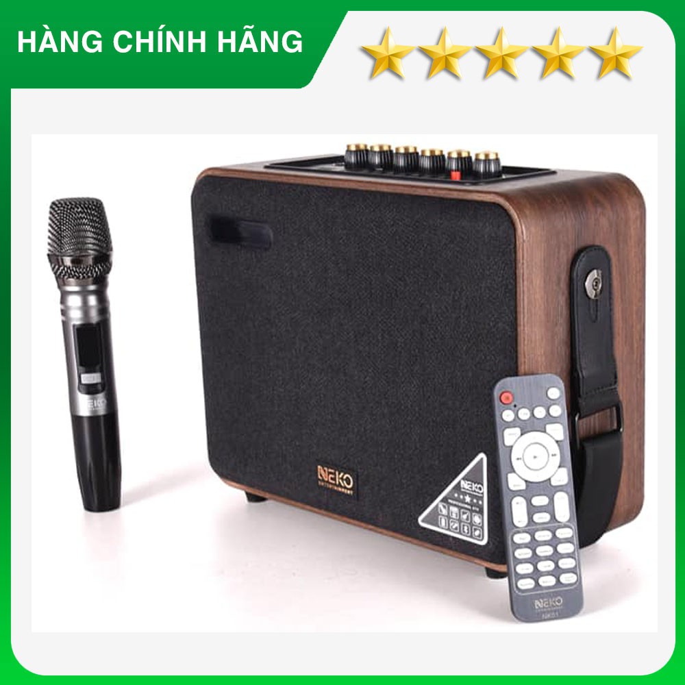 Neko NK01, loa di động cầm tay, xách tay tích hợp bluetooth, tặng kèm mic ko dây cao cấp, loa karaoke du lịch, dã ngoại
