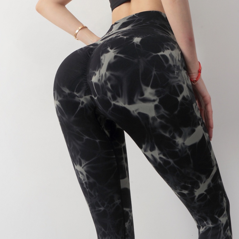 Quần legging Anran nhuộm màu lưng cao nhanh khô phong cách thể thao thời trang cho nữ