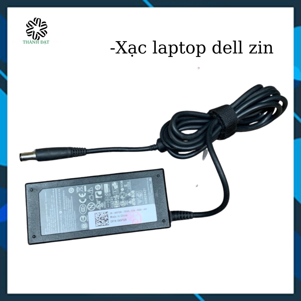 Sạc laptop DELL ZIN MÁY 19.5v-3.34A chân tròn to có kim ở giữa (BH 12T)