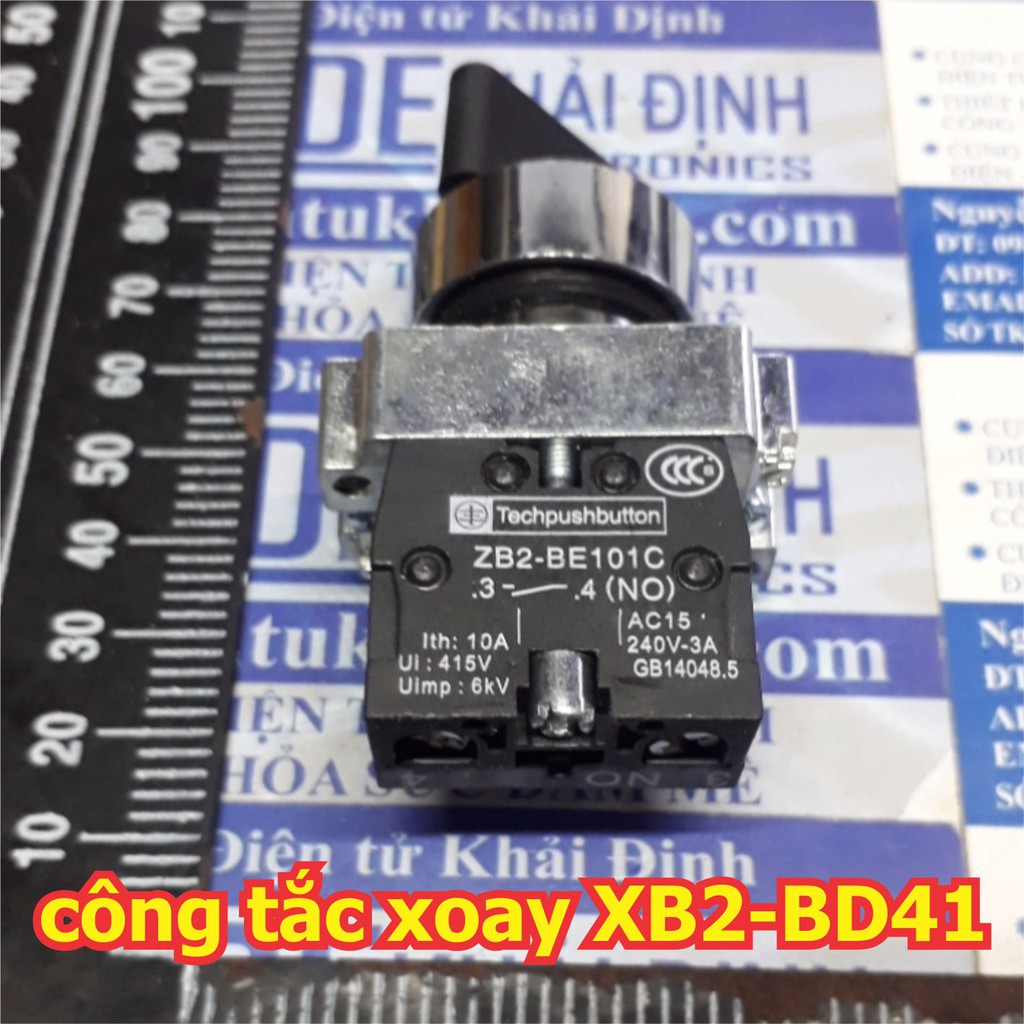 Công tắc xoay tủ điện RESET, không giữ, 1 chiều, 1 thường mở, phi 22mm, XB2-BD41 kde5618
