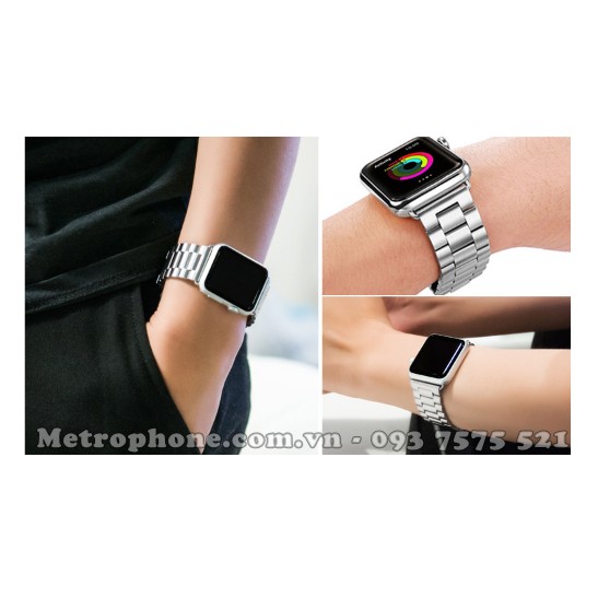 [Mã SKAMSALE03 giảm 10% đơn 200k] Dây Thép Đúc Cho Apple Watch 38mm/42mm/40mm/44mm