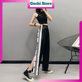 Quà Tặng: Gói xả vải. Quần ống rộng xẻ tà cúc bấm nam nữ dưới 55kg