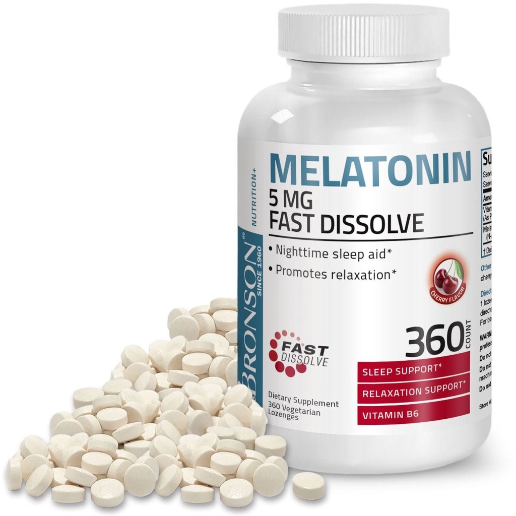  Organic Vitamin Melatonin Fast Dissolve 5mg - 360 viên Mỹ - Giúp ngủ ngon