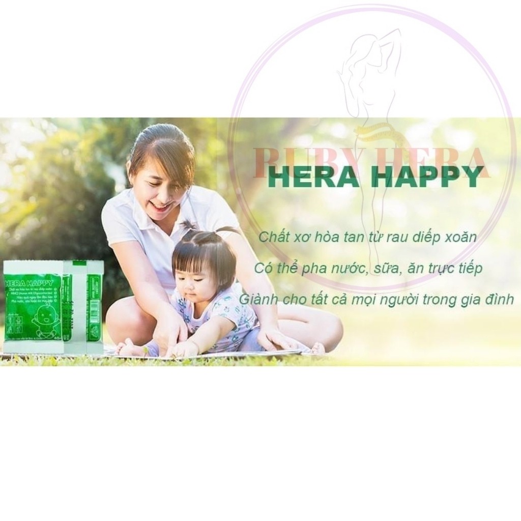 Chất Xơ Hòa Tan HERA Happy HH02 - Chất Xơ Cho Cả Gia Đình - Bổ Sung Chất Xơ Hỗ Trợ Táo Bón Hiệu Quả (2 HỘP =30 GÓI)