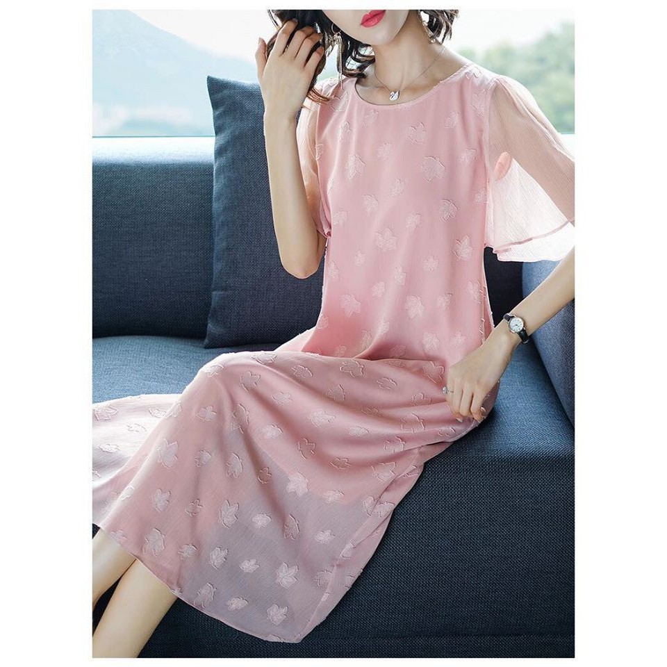 XL083 - Đầm suông tay cánh  tiên nữ chất chiffon cao cấp hàng nhập