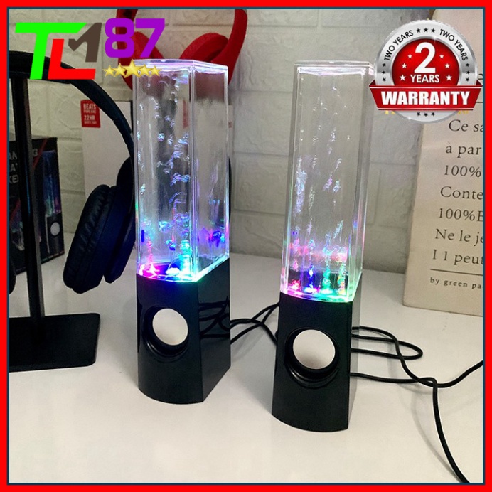 Loa Máy Vi Tính PC Laptop Đèn LED 7 Màu 3D Phun Nước Theo Điệu Nhạc 2.0 Cao Cấp - Loa nghe Nhạc Để Bàn Có Dây Mini