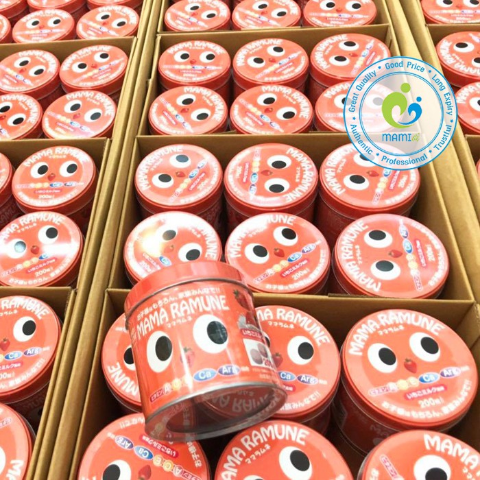 Kẹo (200v) khắc phục biếng ăn cho trẻ từ 2 tuổi trở lên Mama Ramune, Nhật