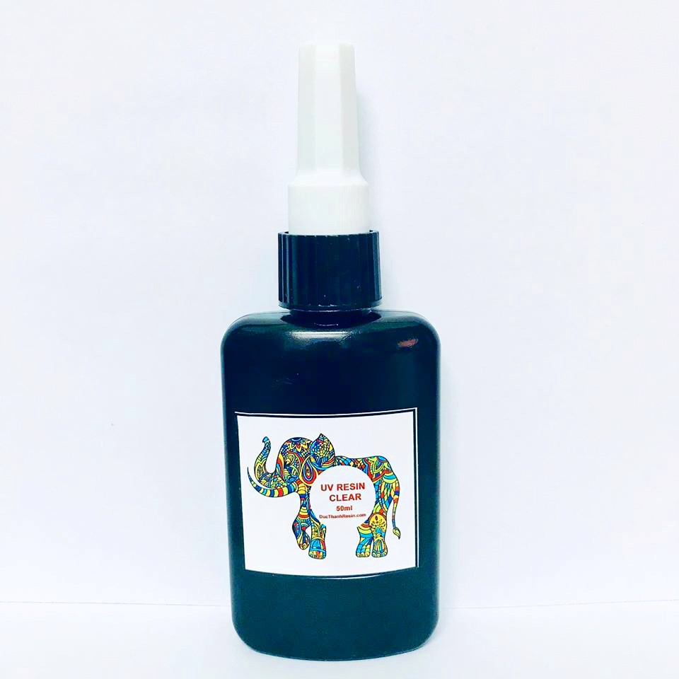 Keo đổ trong suốt Resin UV dùng đèn UV sấy hay phơi nắng để khô một thành phần 50ml