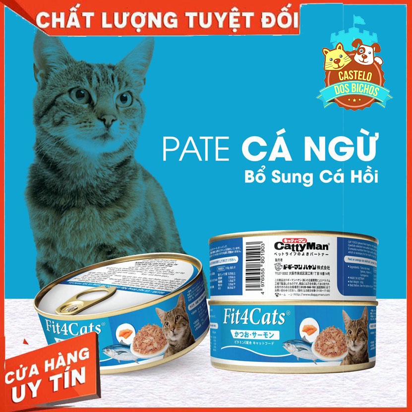 [Mã PET50K giảm Giảm 10% - Tối đa 50K đơn từ 250K] Pate Cho Mèo FIT4CAT Lon 160G Vị Cá Ngừ + Cá Hồi [ Chính Hãng ]