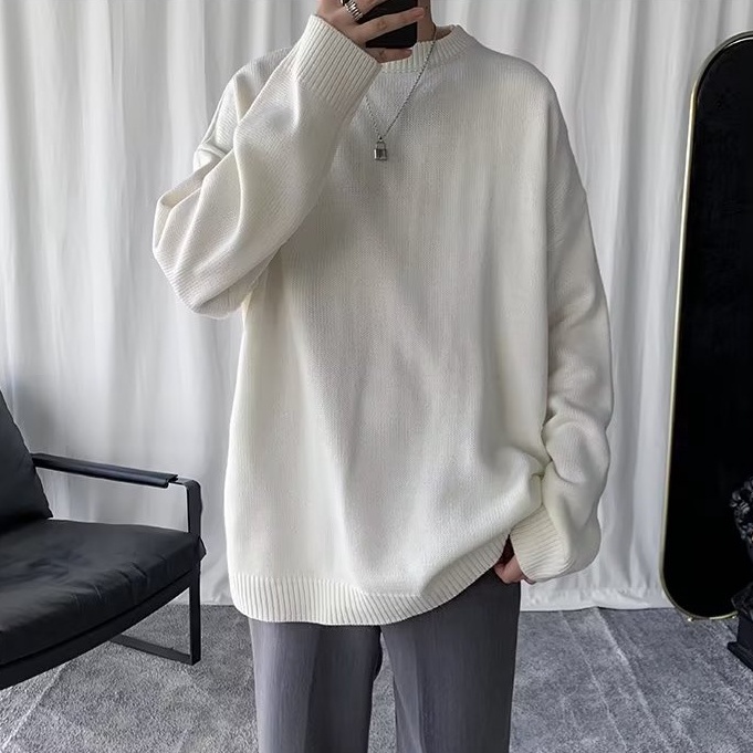 Áo Sweater Dáng Rộng Màu Sắc Đơn Giản Phong Cách Retro Harajuku áo len đẹp áo len nữ form rộng áo len nữ kiểu hàn quốc