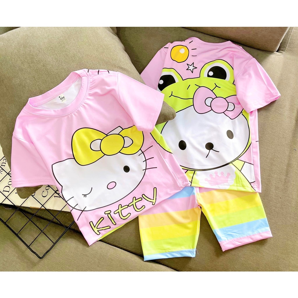 Bộ Đồ Lửng bé gái in hình 3D (8-40Kg )chất liệu mềm mịn thoáng mát được các bé gái yêu thích Bán Chạy Nhất