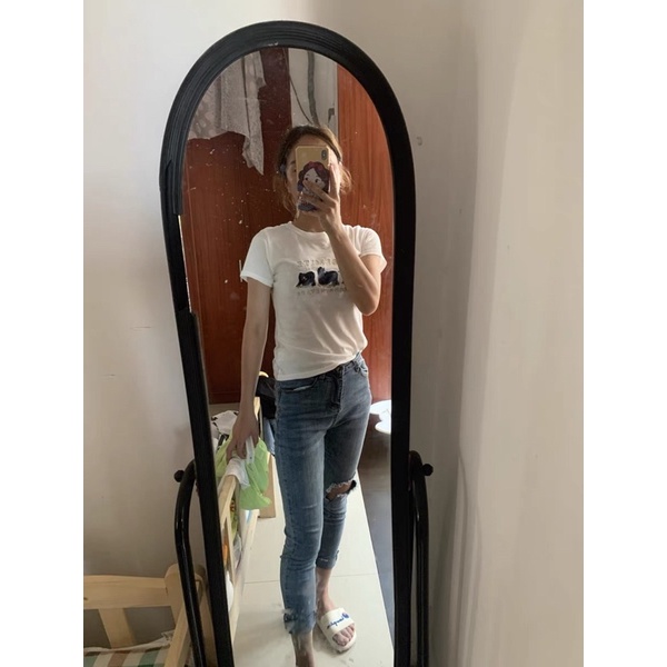 Quần Jean Rách Nữ Ôm Skinny Topshop Lưng Cao Co Dãn