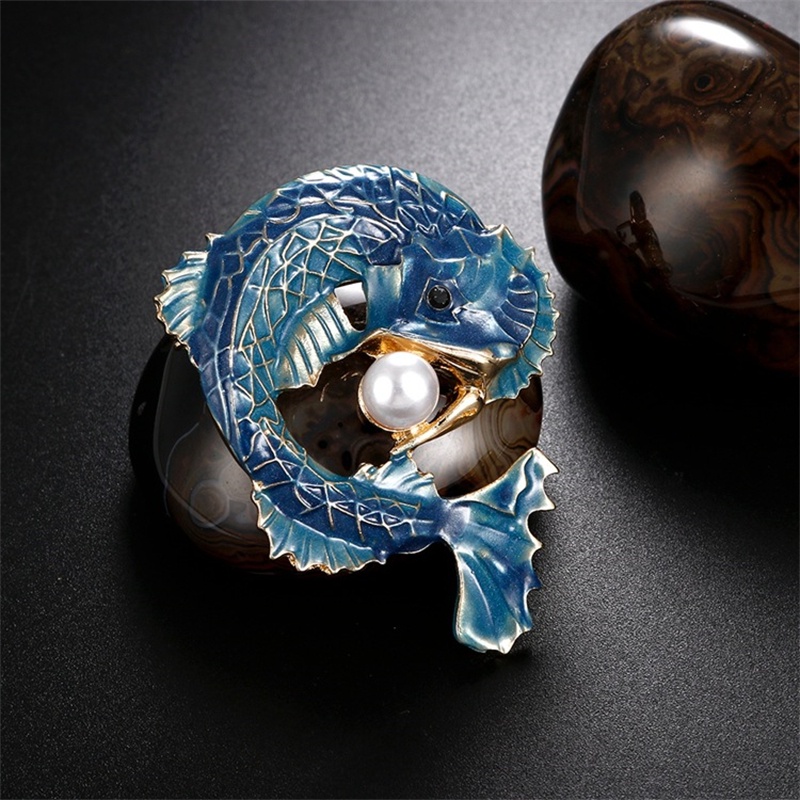 Mới Ghim Cài Áo Hình Cá Ngựa Đính Đá Thời Trang Dành Cho Nữ