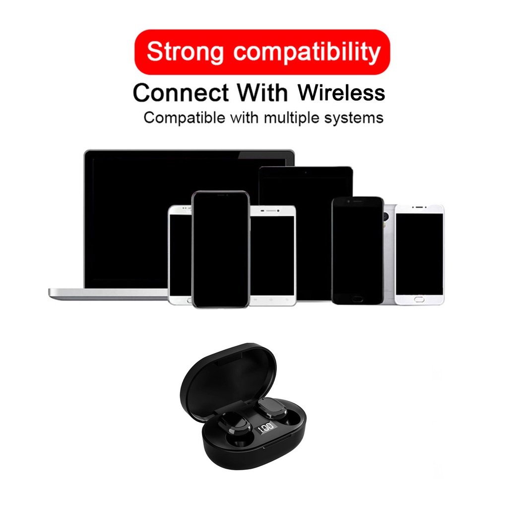 Tai Nghe Bluetooth 5.0 Không Dây D6S Chống Nước Chống Mồ Hôi Kèm Hộp Sạc