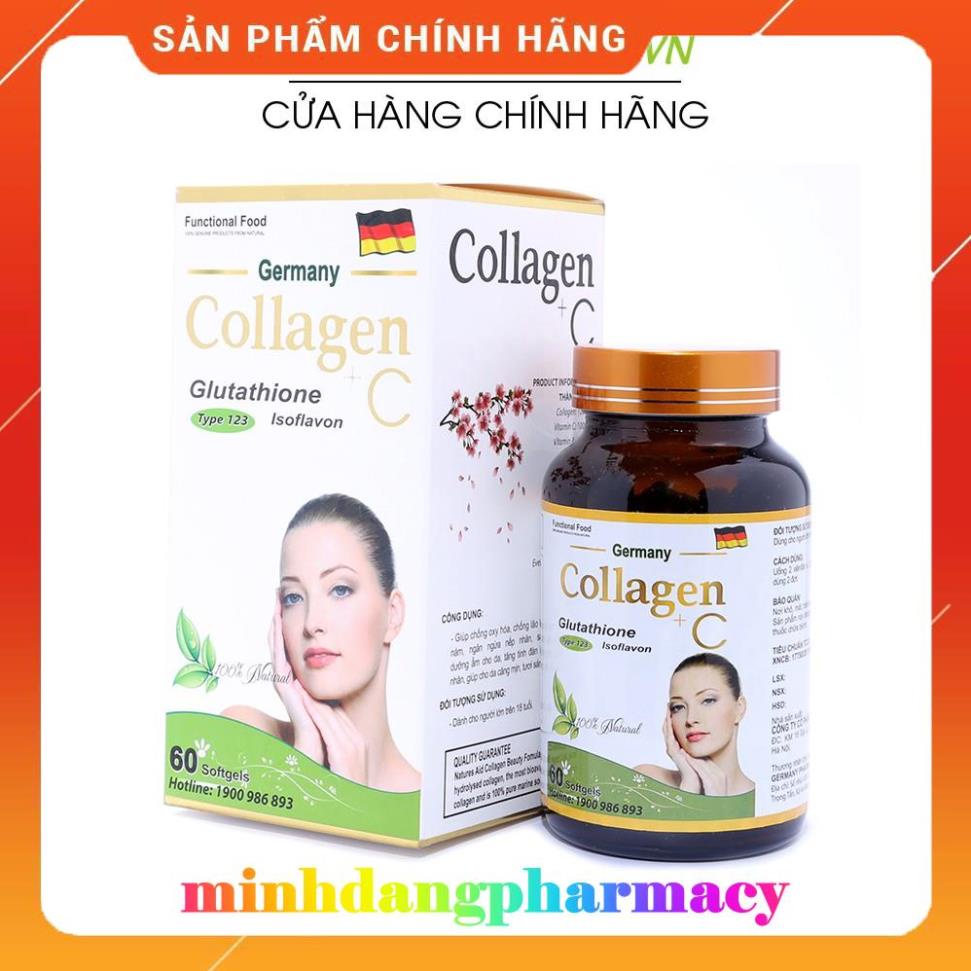 Viên uống đẹp da Collagen +C bổ sung Vitamin A E C giảm nám sạm da Hộp 60 viên