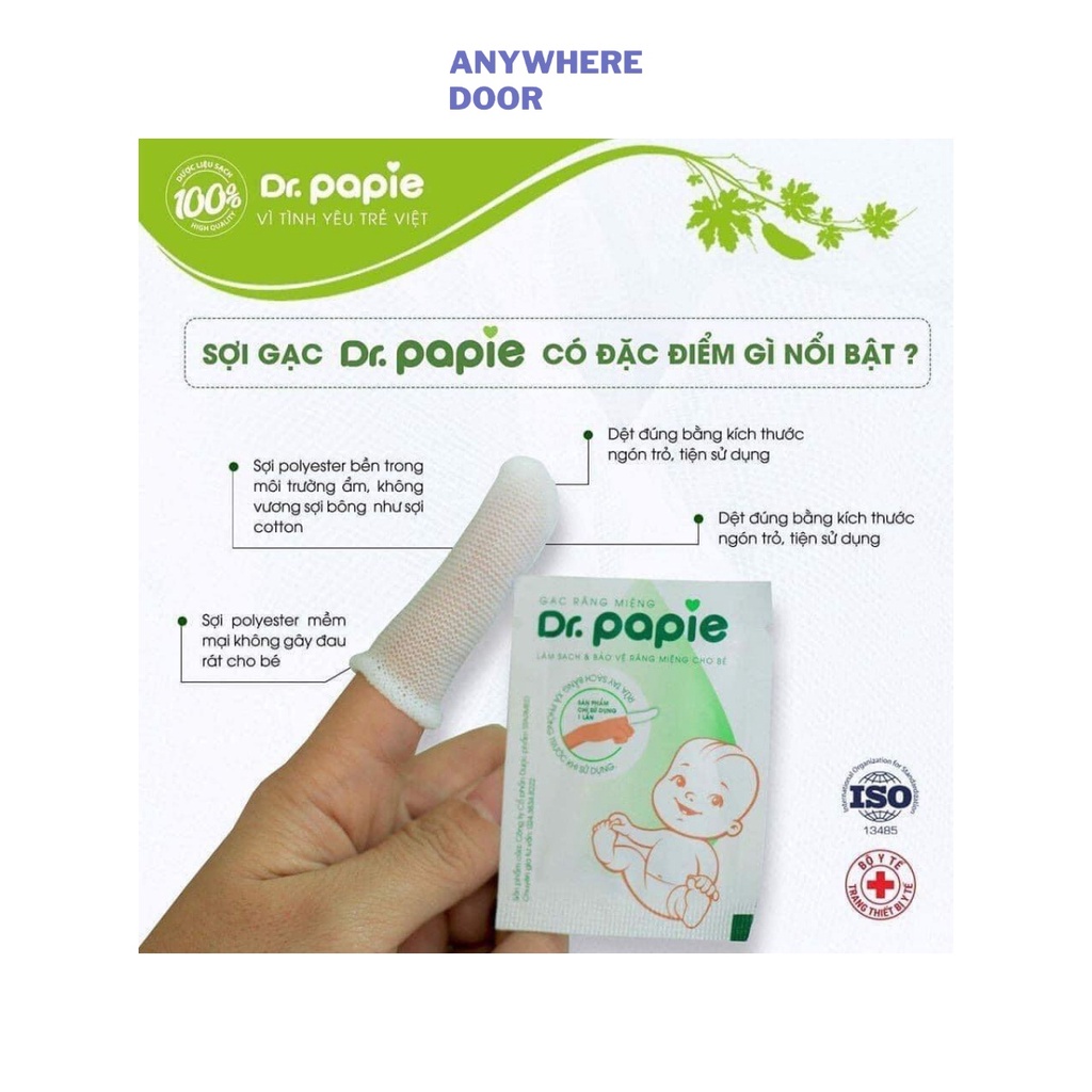 Gạc rơ lưỡi Dr Papie vệ sinh răng miệng cho bé (30 gói)