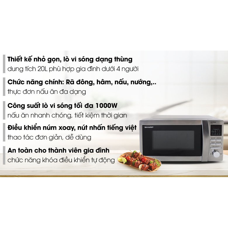 Lò vi sóng Sharp R-G620 VN  20 lít