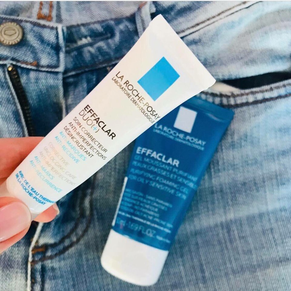 Kem giảm mụn La Roche-Posay Effaclar Duo+ và sữa rửa mặt 40ml [CÓ BILL PHÁP]