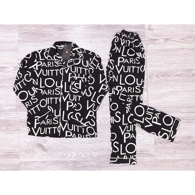 Bộ Pijama DD Dài Tay LOU.IS Nam Nữ Màu Trơn, Bộ Đồ Mặc Nhà Sang Trọng T54