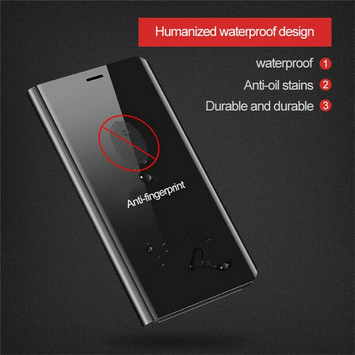 Bao da nắp gập tráng gương trong suốt thiết kế thông minh sang trọng cho OPPO A92 2020 A72 A52 | BigBuy360 - bigbuy360.vn