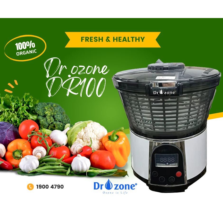 Máy khử độc thực phẩm khử trùng đa năng Dr.Ozone DR100 với 7 chế độ làm sạch thông minh- CHÍNH HÃNG