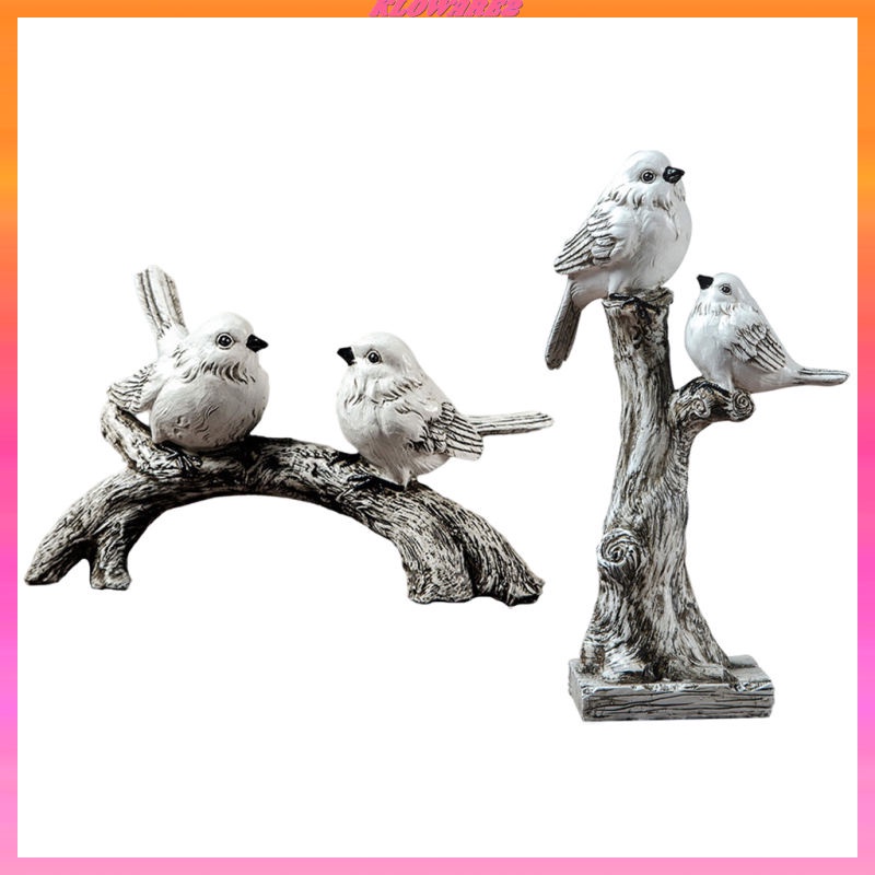 Set 2 Chú Chim Bằng Nhựa Resin Sáng Tạo Trang Trí Sân Vườn