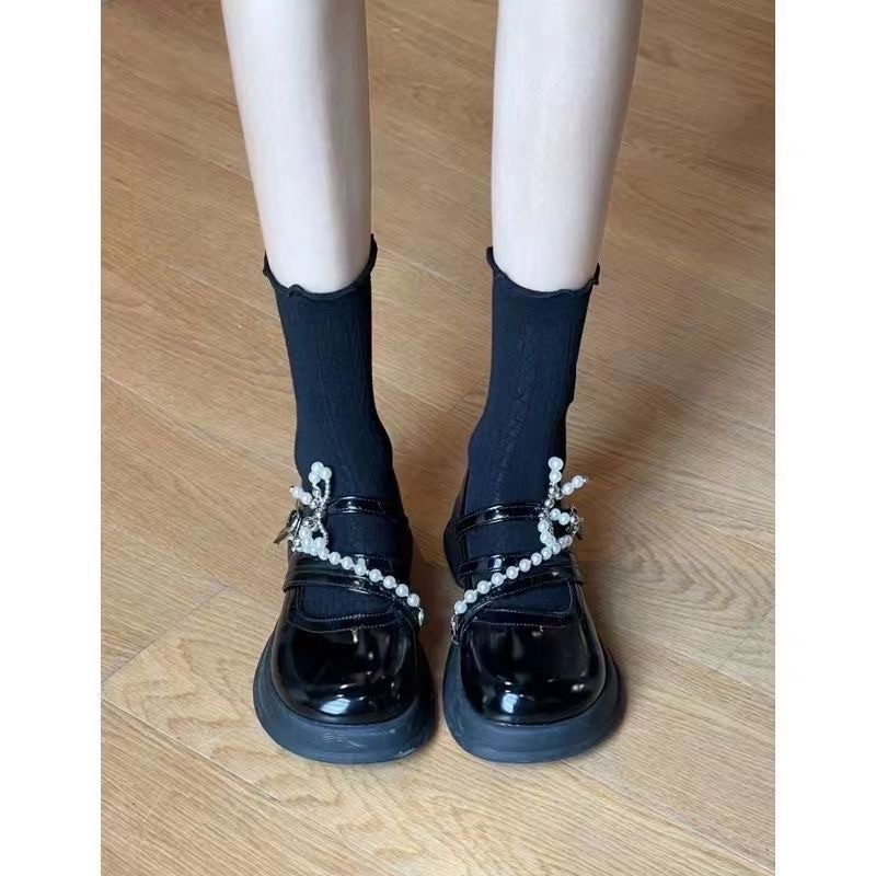 Giày LOLITA Nữ Da Bóng, Da ulzzang phong cách Hàn quốc mary quai cài đế cao cá tính năng động mới hot