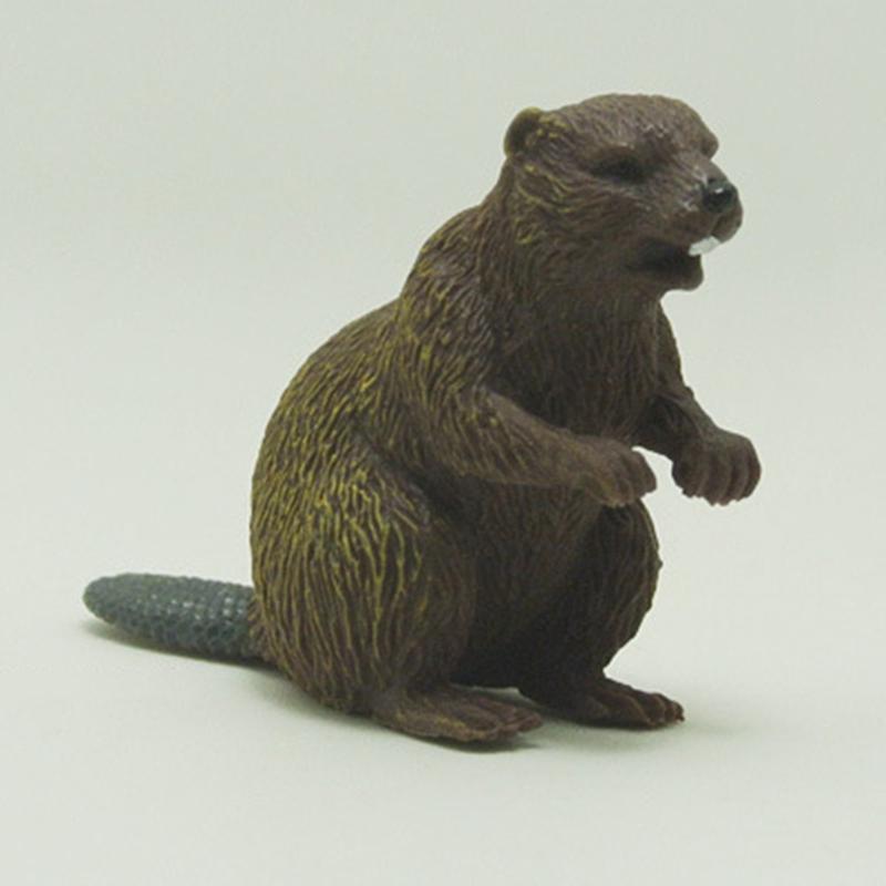Simulation Animal Beaver Model Toy Figurine Decor Plastic Animal Model Kids Gift