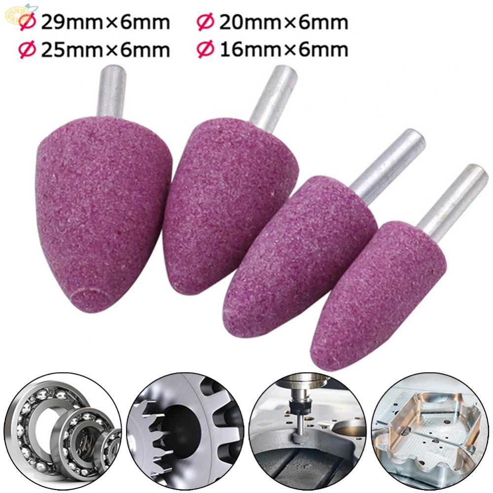 【VARSTR】1pc 6mm Shank Red Corundum Conical-Grinding Head For Polishing And Rust Removal