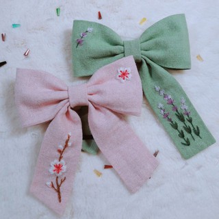 Nơ cột tóc thêu tay handmade