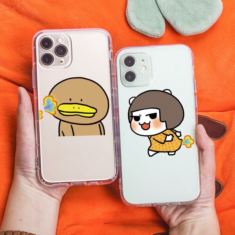 Ốp lưng iphone 6, 6s plus, 7 8 Plus, X, XS, XR, XSMAX, 11, 12, 13 PROMAX TRONG SUỐT CHÚT VỊT VÀ CÔ BÉ PKVN