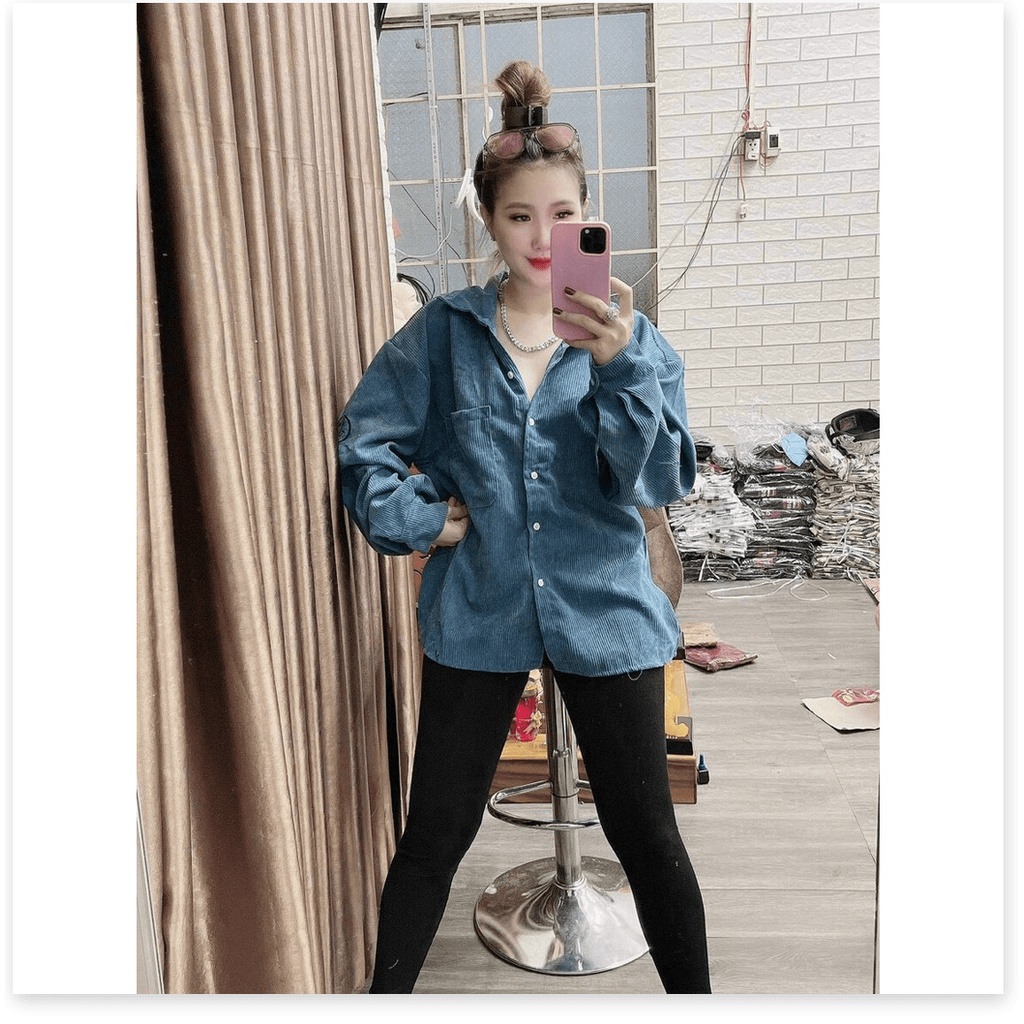 Áo khoác nhung kiểu sơ mi NỮ SIÊU XINH CHO CÁC CHỊ EM KHANH AN