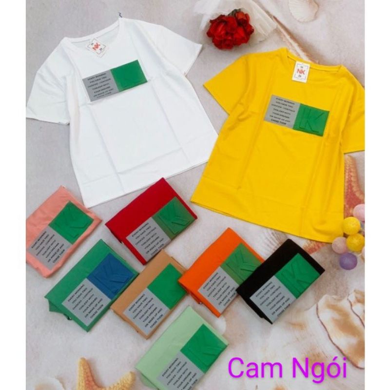 Áo thun nữ cổ tròn chất vải cotton 100% thoáng mát (size 47-65kg)