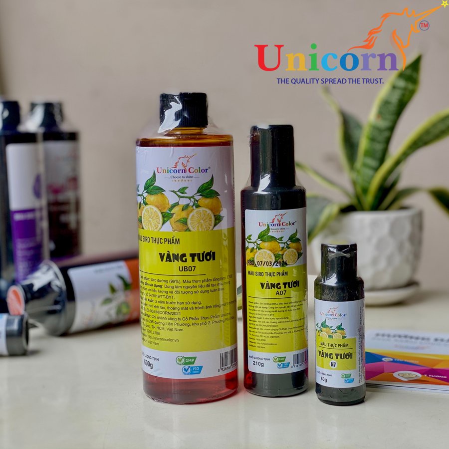 Màu Thực Phẩm UNICORN chai 600gr - Màu nước thực phẩm - Màu siro pha kem